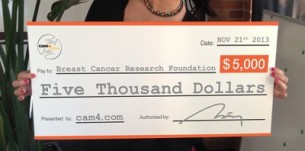 CAM4 Donates $5,000 to the Breast Cancer Research Foundation