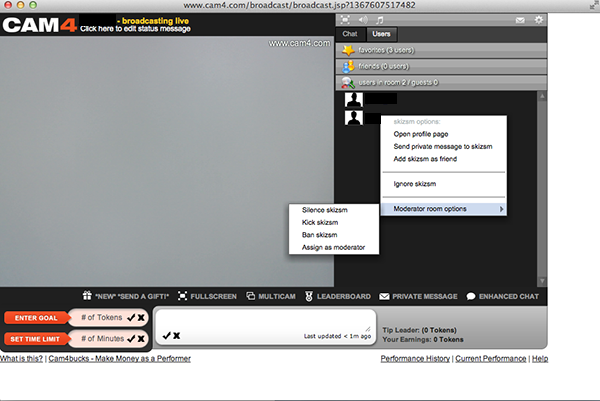 cam4 moderator tools