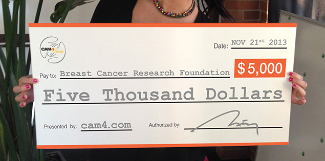 CAM4 Donates $5,000 to the Breast Cancer Research Foundation