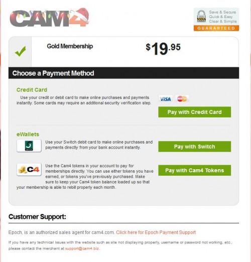 cam4 gold membership