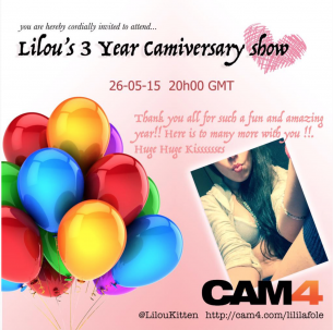 Lililafole: Three Sexy Years of Sexy Camshows on CAM4!