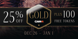 CAM4 Gold Memberships 25% off Until January 1st!