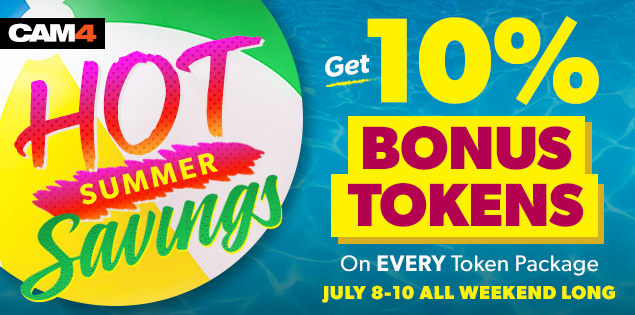 10% Bonus Tokens All Weekend Long!
