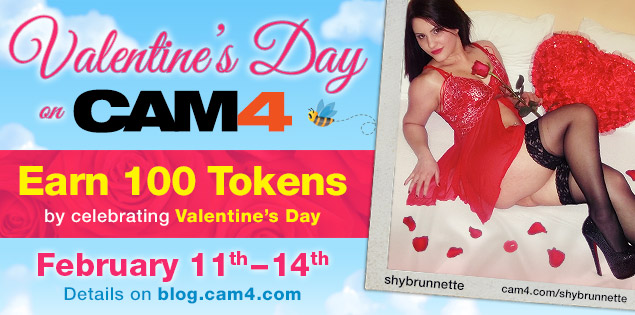 Valentine’s Day Celebration on CAM4: Earn 100 Tokens!
