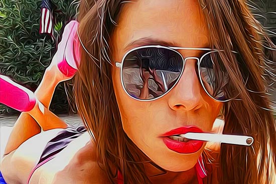 Hot girl with sunglasses lying down