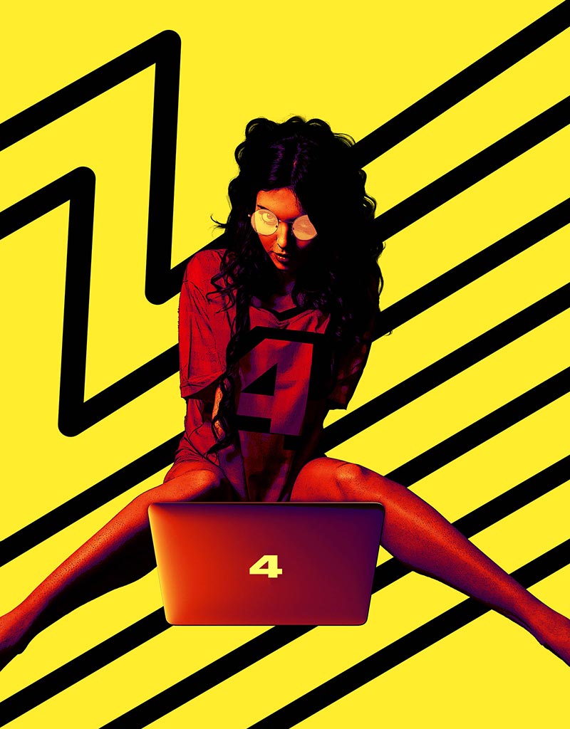 Hot girl using her laptop